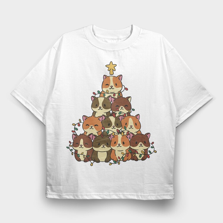 Hamster Christmas Tree, Tricou Oversize Barbati (Unisex)