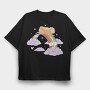 Hamster Rainbow, Tricou Oversize Barbati (Unisex)