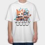 Purrfect Solo Cats Guitar, Tricou Oversize Barbati (Unisex)