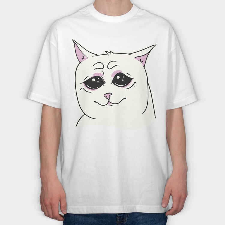 Cat Crying, Tricou Oversize Barbati (Unisex)