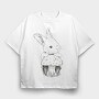 Rabbit and Mushroom, Tricou Oversize Barbati (Unisex)