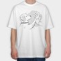 Hand Paw Dog, Tricou Oversize Barbati (Unisex)
