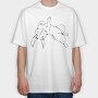 Rabbit Middle Finger, Tricou Oversize Barbati (Unisex)