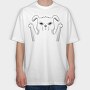 Dog Middle Finger 2, Tricou Oversize Barbati (Unisex)