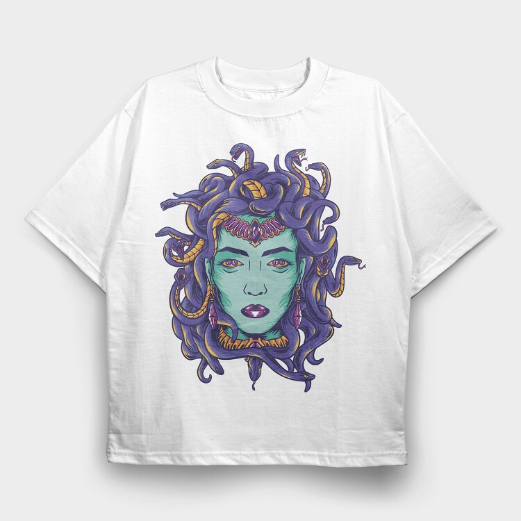 Medusa Face, Tricou Oversize Barbati (Unisex)