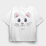 Cat Face, Tricou Oversize Barbati (Unisex)