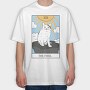 Meme Cat Tarot Card, Tricou Oversize Barbati (Unisex)