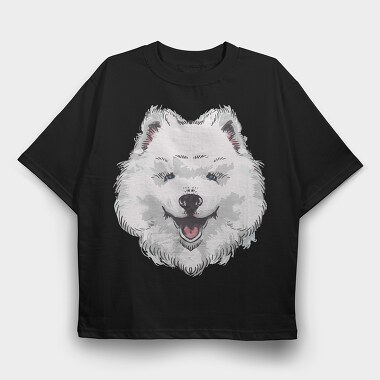 Dog Samoyed, Tricou Oversize Barbati (Unisex)