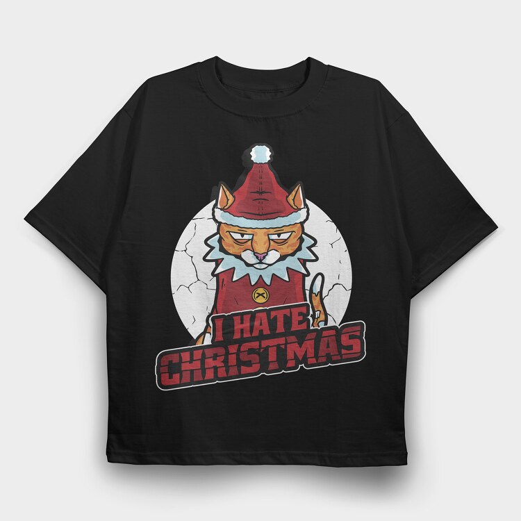 Hate Christmas, Tricou Oversize Barbati (Unisex)