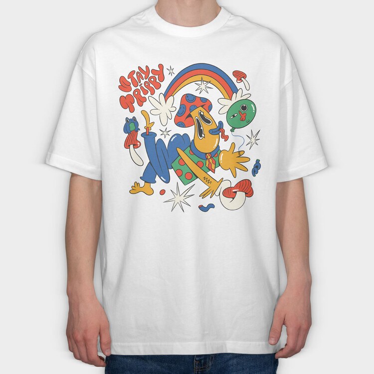 Stay Trippy Fungi, Tricou Oversize Barbati (Unisex)