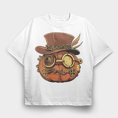 Steampunk Pumpkin, Tricou Oversize Barbati (Unisex)
