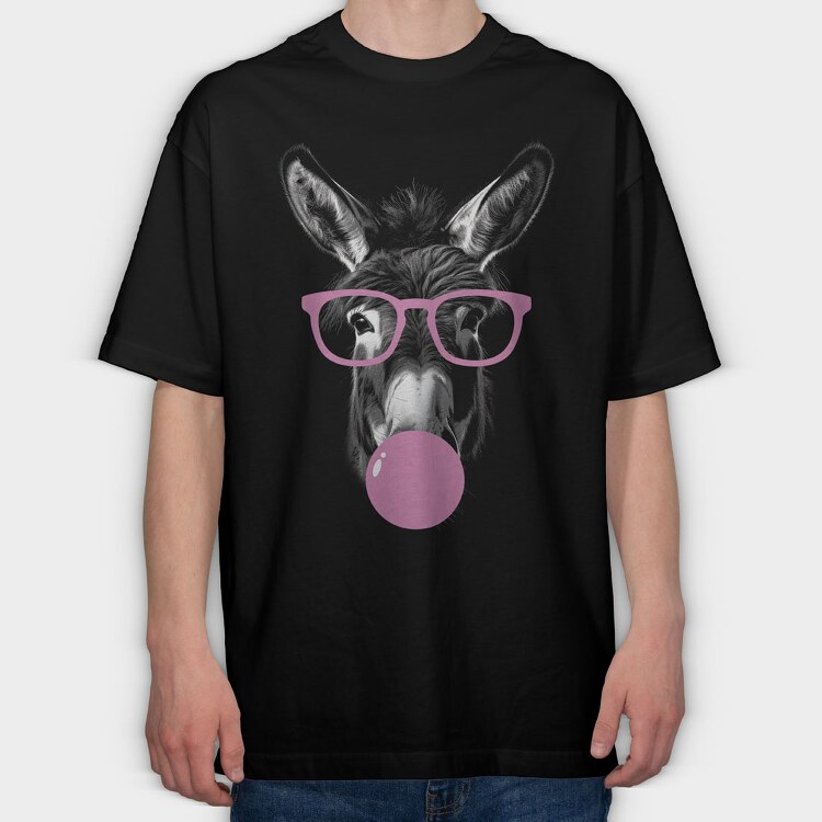 Donkey Monochrome Bubblegum, Tricou Oversize Barbati (Unisex)