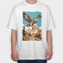 Steppe Eagle Flying, Tricou Oversize Barbati (Unisex)
