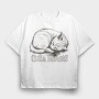 Cat Karma Sketch, Tricou Oversize Barbati (Unisex)