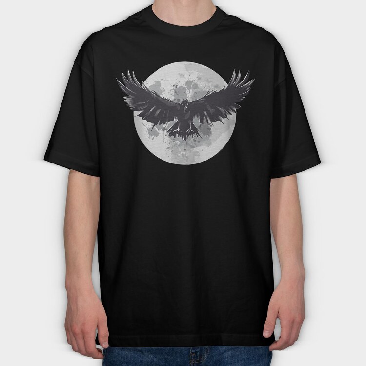 Raven Moon, Tricou Oversize Barbati (Unisex)