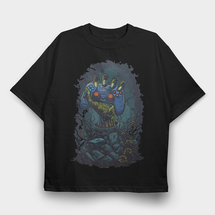 Zombie Gaming Hand, Tricou Oversize Barbati (Unisex)