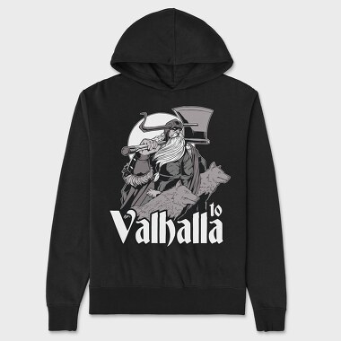 To Valhala Odin Wolves, Hanorac Oversize Barbati (Unisex)