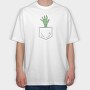 Zombie Hand Pocket, Tricou Oversize Barbati (Unisex)