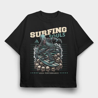 Sufing Souls, Tricou Oversize Barbati (Unisex)