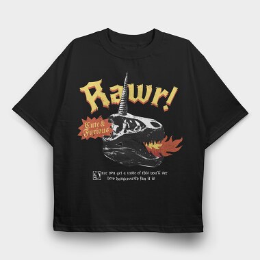 Rawr, Tricou Oversize Barbati (Unisex)