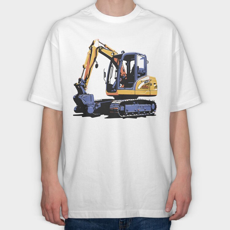 Mini Excavator, Tricou Oversize Barbati (Unisex)