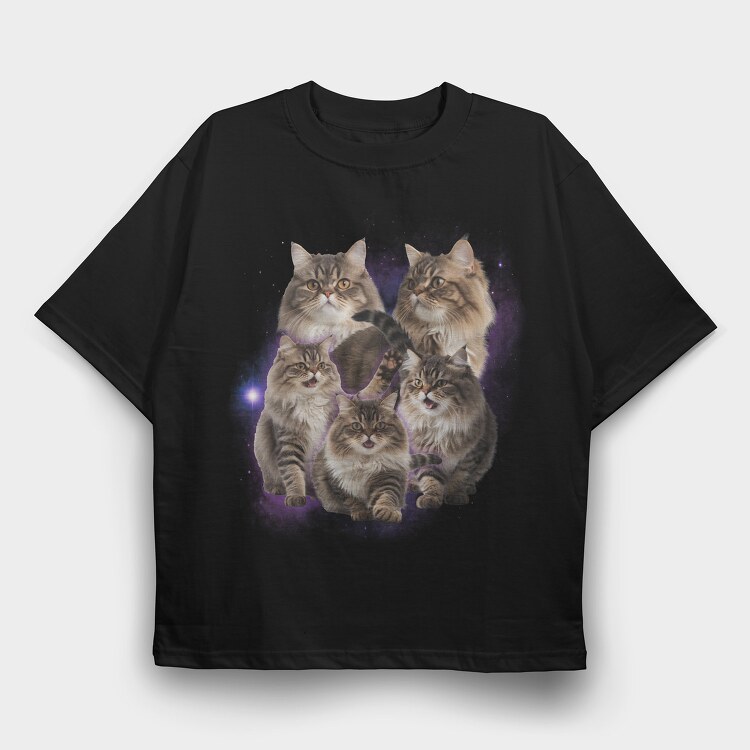 Persian Cats Space, Tricou Oversize Barbati (Unisex)