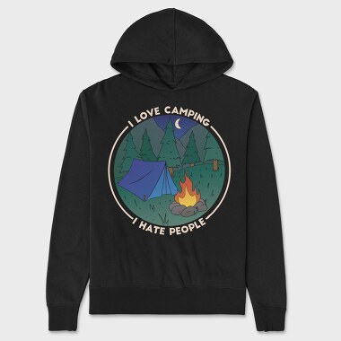 Love Camping Hate People, Hanorac Oversize Barbati (Unisex)