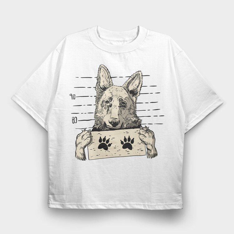 Dog Sheperd, Tricou Oversize Barbati (Unisex)