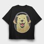 Headphone Dog, Tricou Oversize Barbati (Unisex)