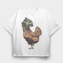 Chicken Rex, Tricou Oversize Barbati (Unisex)