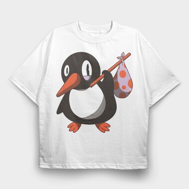 Penguin, Tricou Oversize Barbati (Unisex)