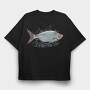Fish Drawing, Tricou Oversize Barbati (Unisex)