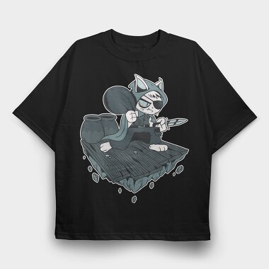 Thief Cat, Tricou Oversize Barbati (Unisex)