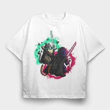 Cats Light Swords, Tricou Oversize Barbati (Unisex)