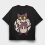 Racoon Cartoon, Tricou Oversize Barbati (Unisex)