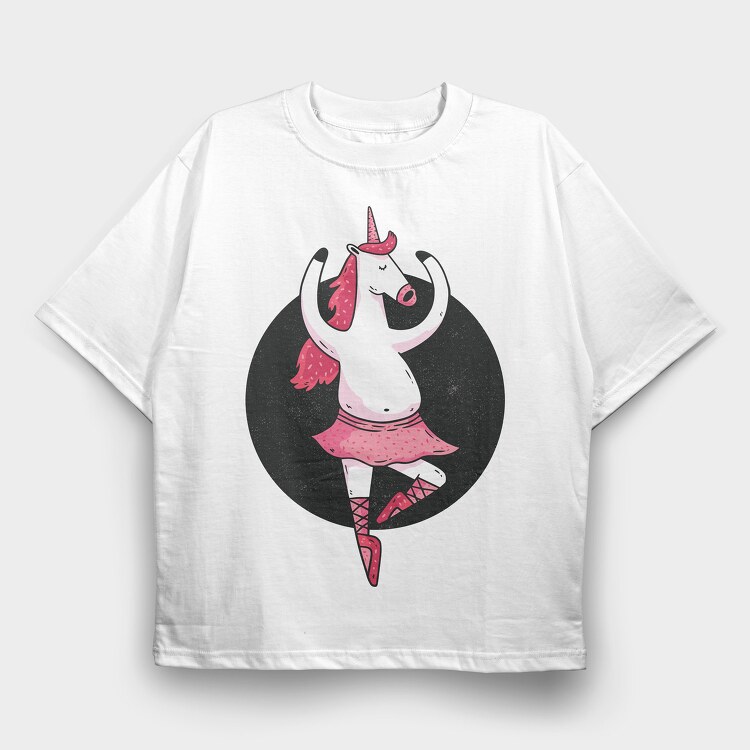 Ballet Unicorn, Tricou Oversize Barbati (Unisex)