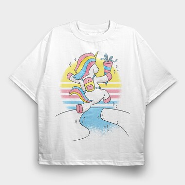 Kinder Unicorn, Tricou Oversize Barbati (Unisex)