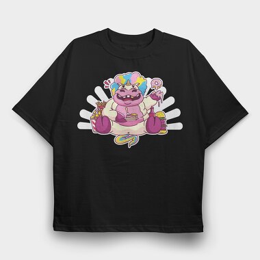 Fat Unicorn, Tricou Oversize Barbati (Unisex)