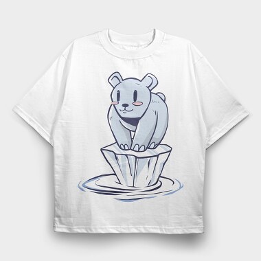 Polar Bear Alone, Tricou Oversize Barbati (Unisex)