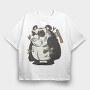 Panda Warrior, Tricou Oversize Barbati (Unisex)