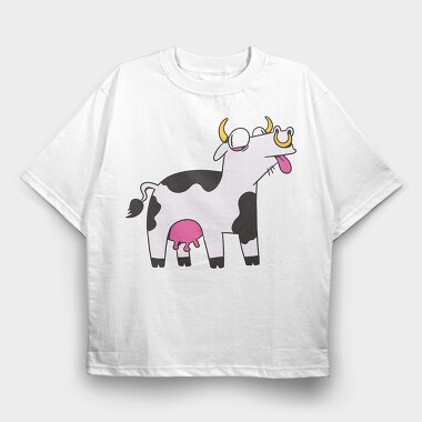 Crazy Cow, Tricou Oversize Barbati (Unisex)