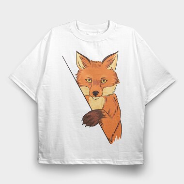 Fox Illustration, Tricou Oversize Barbati (Unisex)