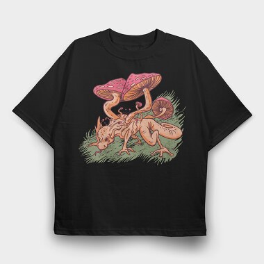Mushroom Dragon, Tricou Oversize Barbati (Unisex)