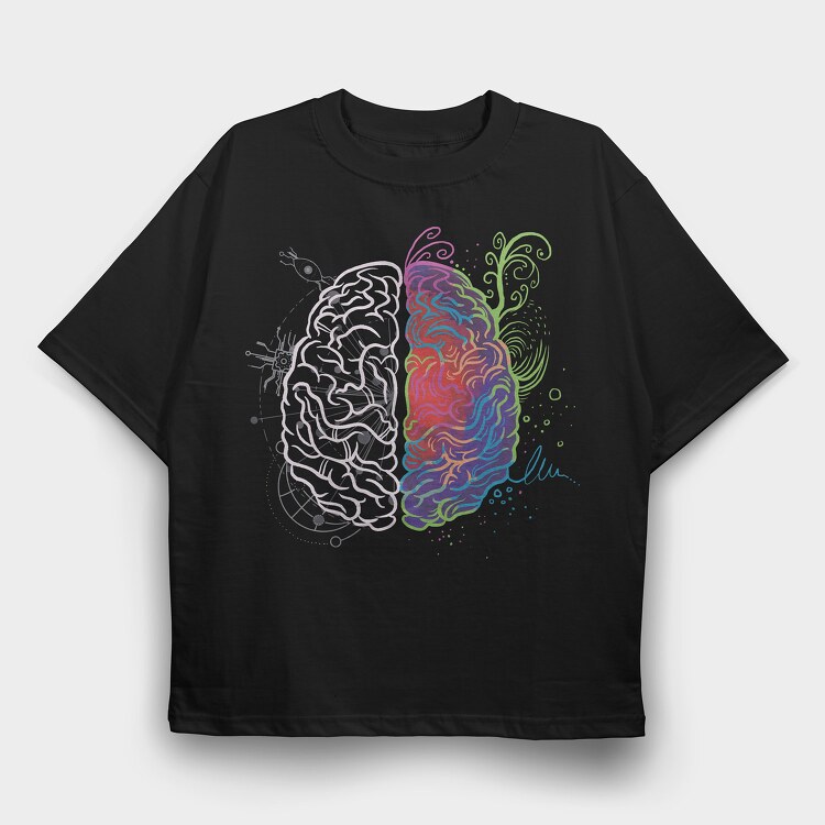 Brain Leftand Right, Tricou Oversize Barbati (Unisex)