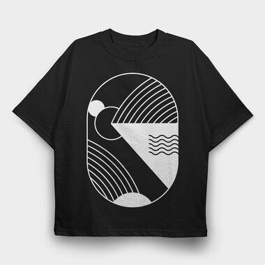 Minimal Geometric 2, Tricou Oversize Barbati (Unisex)