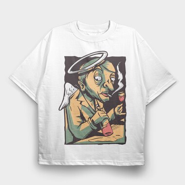 Angel Drink Wine, Tricou Oversize Barbati (Unisex)