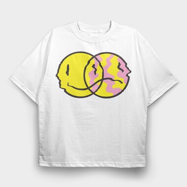 Happy Sad Emoji, Tricou Oversize Barbati (Unisex)