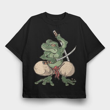 Samurai Frog Katana, Tricou Oversize Barbati (Unisex)