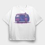 Camper Van Purple, Tricou Oversize Barbati (Unisex)