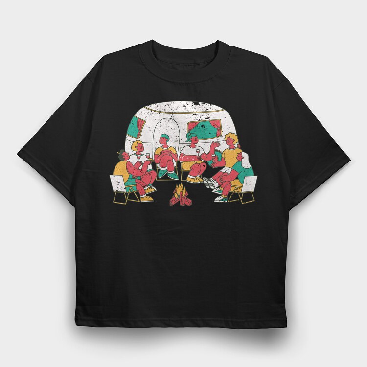 Camping People, Tricou Oversize Barbati (Unisex)